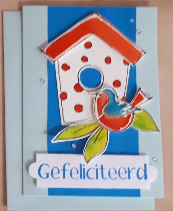 Handgemaakte wenskaart Gefeliciteerd nieuwe huis