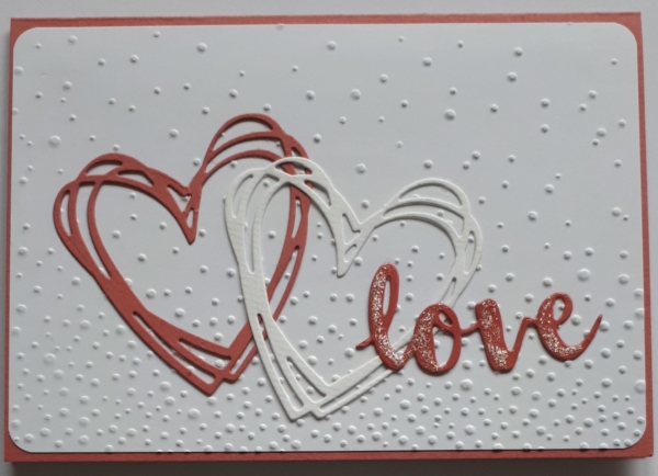 Handgemaakte wenskaart Love (embossed)